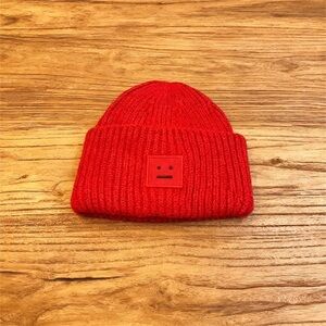 Acne Red Knit Beanie